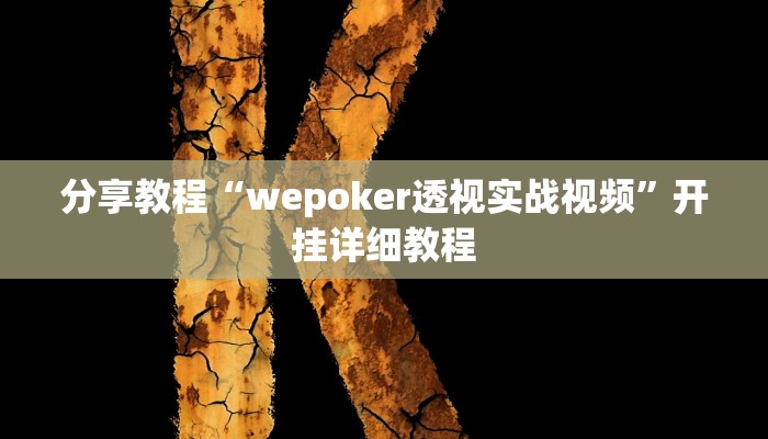 分享教程“wepoker透视实战视频”开挂详细教程