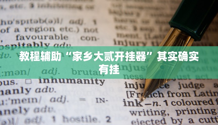 教程辅助“家乡大贰开挂器”其实确实有挂