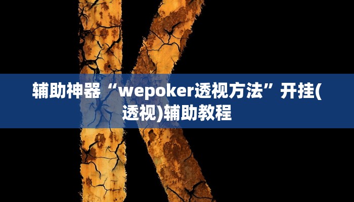 辅助神器“wepoker透视方法”开挂(透视)辅助教程