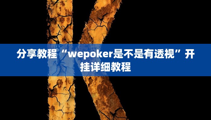 分享教程“wepoker是不是有透视”开挂详细教程
