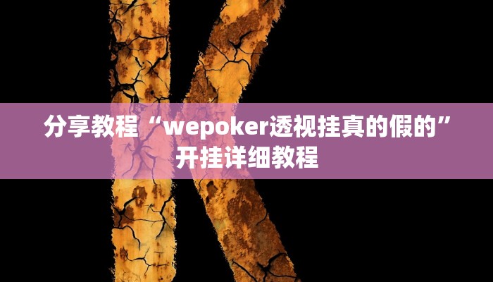 分享教程“wepoker透视挂真的假的”开挂详细教程