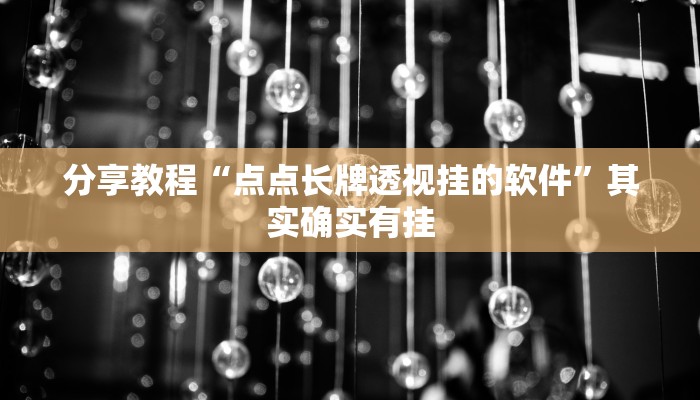 分享教程“点点长牌透视挂的软件”其实确实有挂