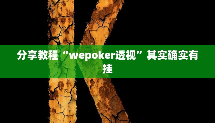 分享教程“wepoker透视”其实确实有挂