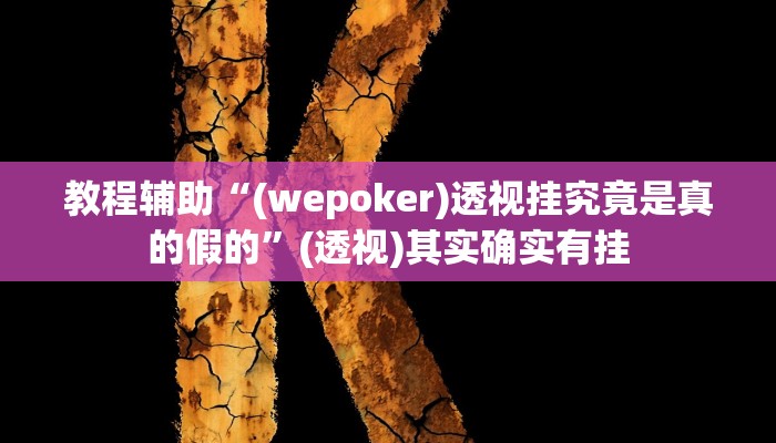 教程辅助“(wepoker)透视挂究竟是真的假的”(透视)其实确实有挂