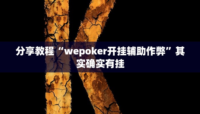 分享教程“wepoker开挂辅助作弊”其实确实有挂