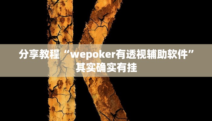 分享教程“wepoker有透视辅助软件”其实确实有挂