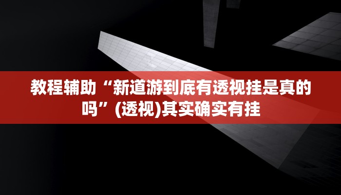 教程辅助“新道游到底有透视挂是真的吗”(透视)其实确实有挂