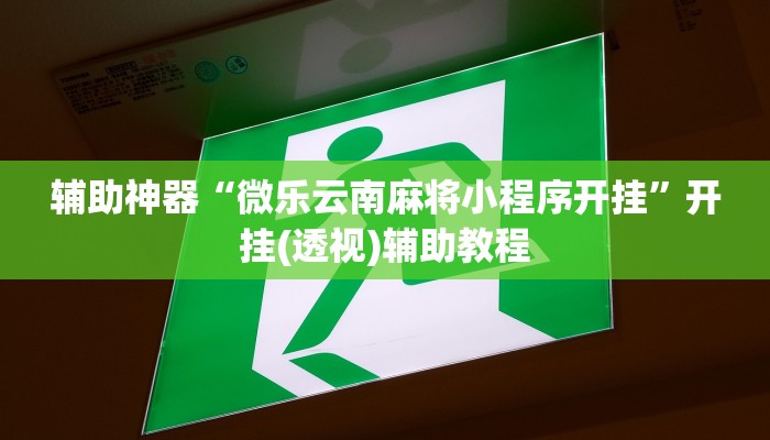 辅助神器“微乐云南麻将小程序开挂”开挂(透视)辅助教程