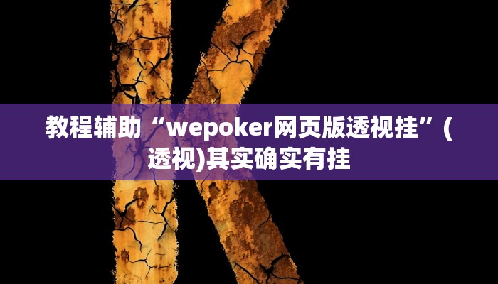 教程辅助“wepoker网页版透视挂”(透视)其实确实有挂
