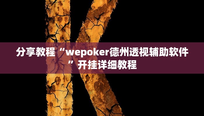分享教程“wepoker德州透视辅助软件”开挂详细教程