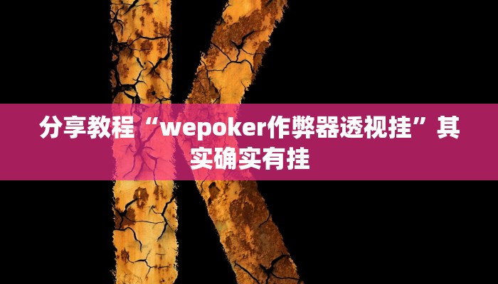 分享教程“wepoker作弊器透视挂”其实确实有挂
