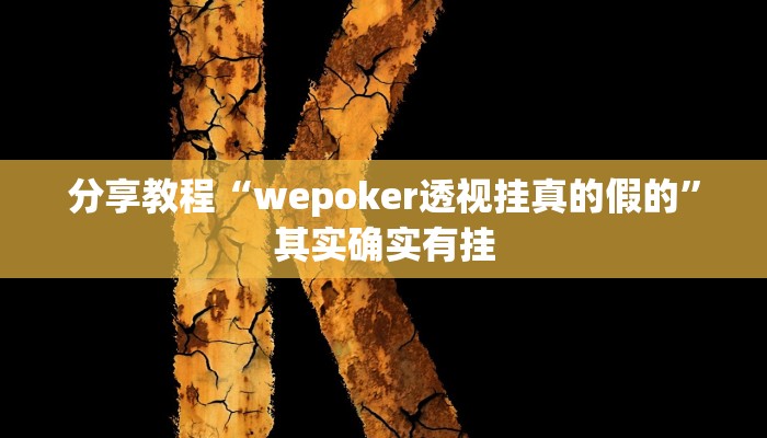分享教程“wepoker透视挂真的假的”其实确实有挂