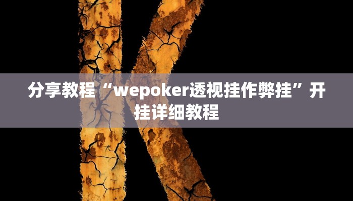 分享教程“wepoker透视挂作弊挂”开挂详细教程