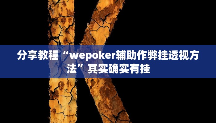 分享教程“wepoker辅助作弊挂透视方法”其实确实有挂