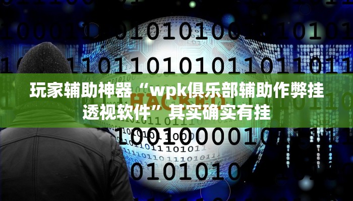 玩家辅助神器“wpk俱乐部辅助作弊挂透视软件”其实确实有挂