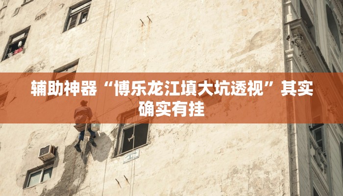 辅助神器“博乐龙江填大坑透视”其实确实有挂