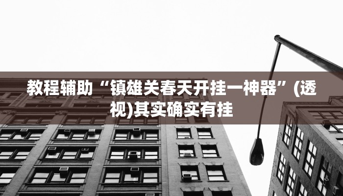 教程辅助“镇雄关春天开挂一神器”(透视)其实确实有挂