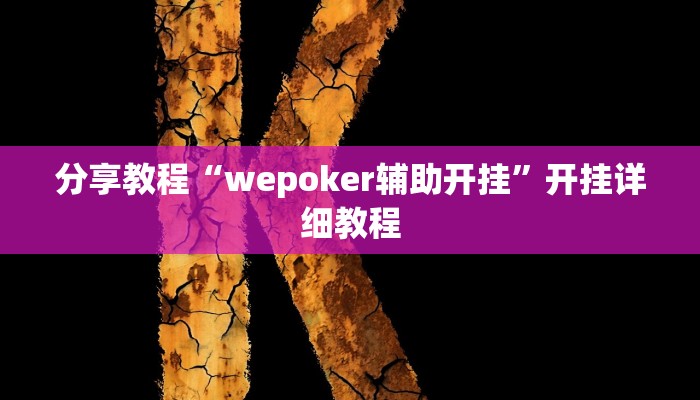 分享教程“wepoker辅助开挂”开挂详细教程