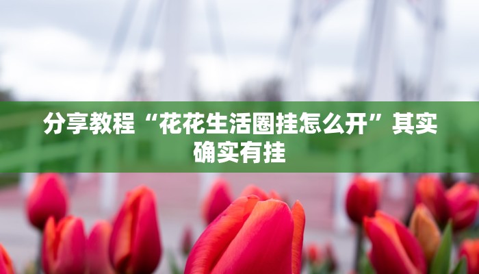 分享教程“花花生活圈挂怎么开”其实确实有挂