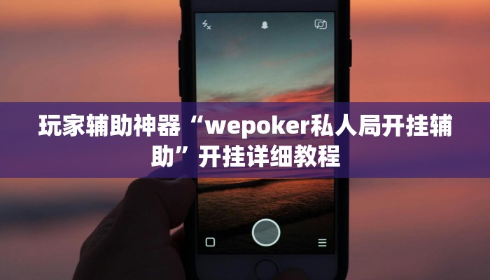 玩家辅助神器“wepoker私人局开挂辅助”开挂详细教程