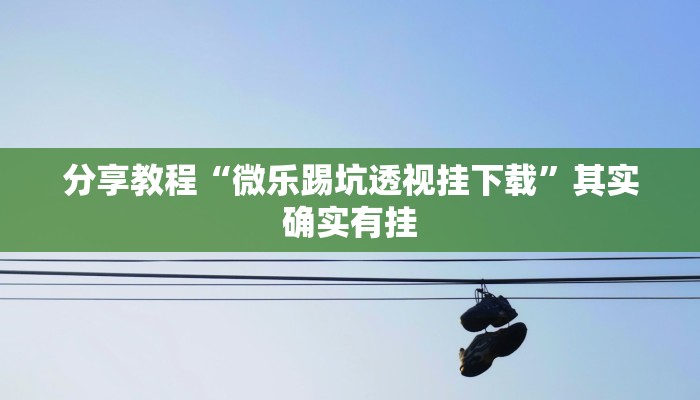 分享教程“微乐踢坑透视挂下载”其实确实有挂