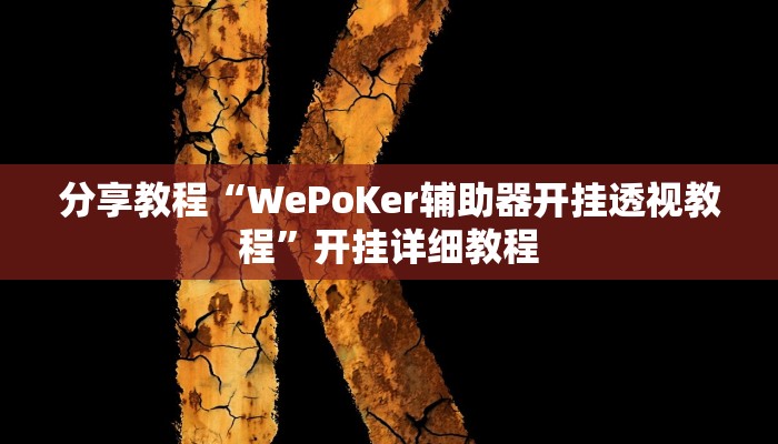 分享教程“WePoKer辅助器开挂透视教程”开挂详细教程