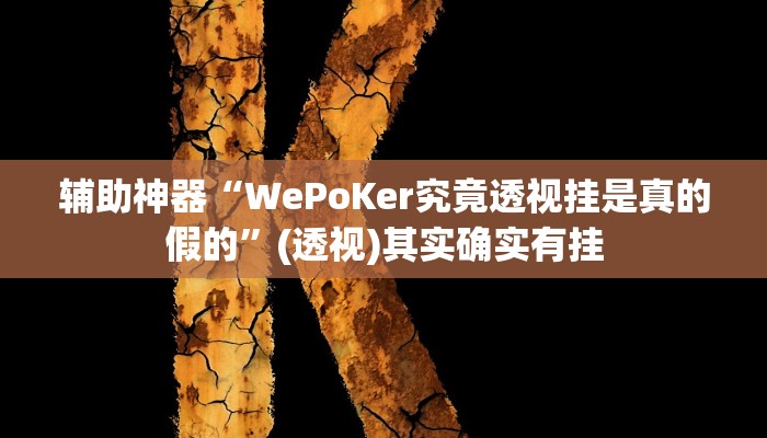 辅助神器“WePoKer究竟透视挂是真的假的”(透视)其实确实有挂