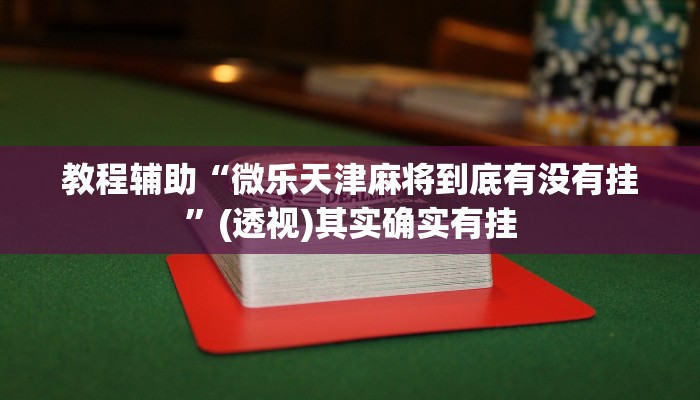 教程辅助“微乐天津麻将到底有没有挂”(透视)其实确实有挂 教程辅助“微乐天津麻将到底有没有挂”(透视)其实确实有挂
