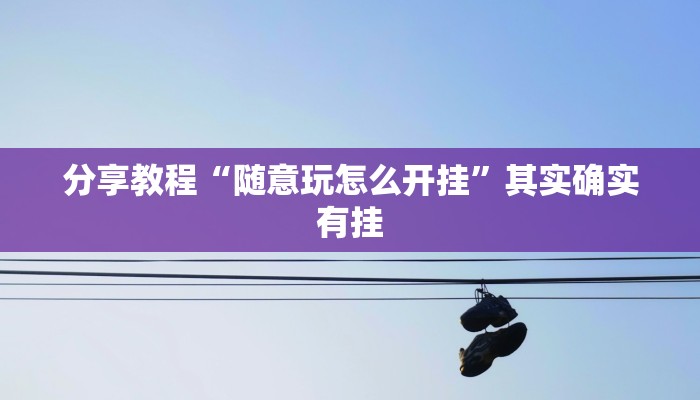 分享教程“随意玩怎么开挂”其实确实有挂