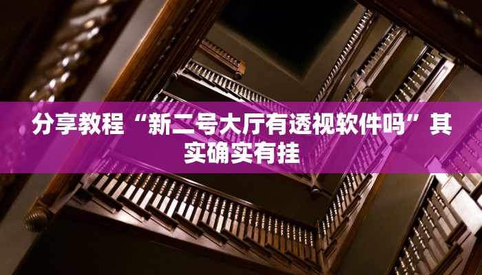 分享教程“新二号大厅有透视软件吗”其实确实有挂