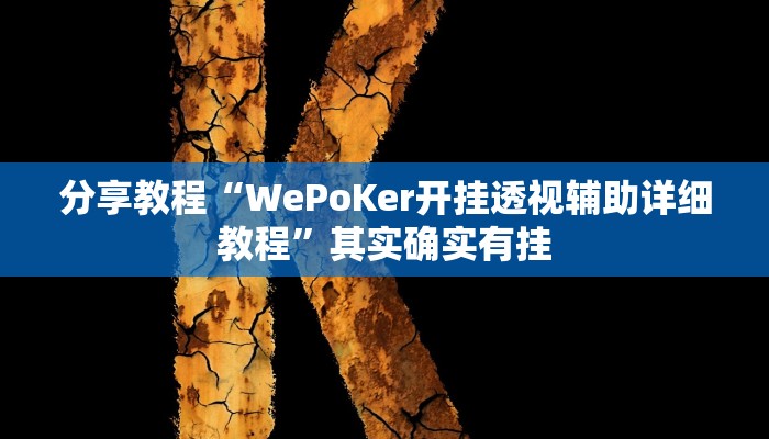 分享教程“WePoKer开挂透视辅助详细教程”其实确实有挂