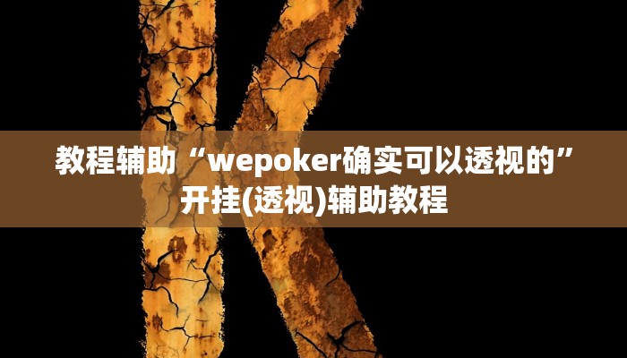 教程辅助“wepoker确实可以透视的”开挂(透视)辅助教程