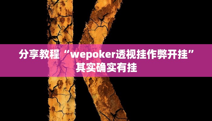 分享教程“wepoker透视挂作弊开挂”其实确实有挂 分享教程“wepoker透视挂作弊开挂”其实确实有挂