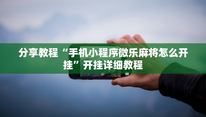 分享教程“手机小程序微乐麻将怎么开挂”开挂详细教程