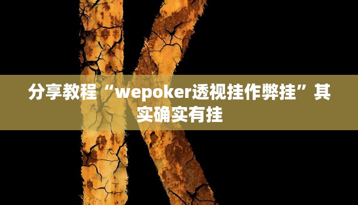 分享教程“wepoker透视挂作弊挂”其实确实有挂