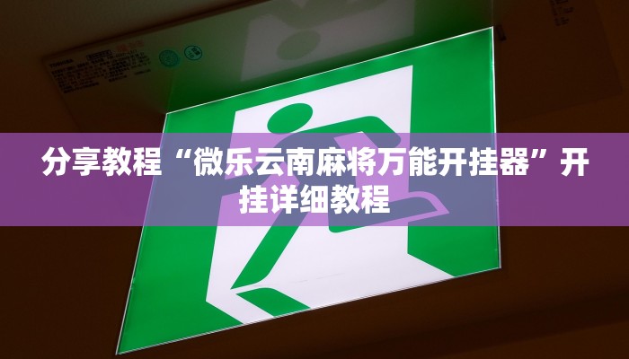 分享教程“微乐云南麻将万能开挂器”开挂详细教程