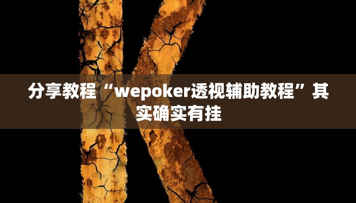 分享教程“wepoker透视辅助教程”其实确实有挂 分享教程“wepoker透视辅助教程”其实确实有挂