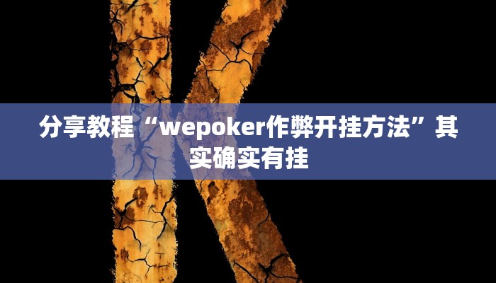 分享教程“wepoker作弊开挂方法”其实确实有挂