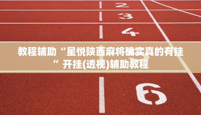 教程辅助“星悦陕西麻将确实真的有挂”开挂(透视)辅助教程