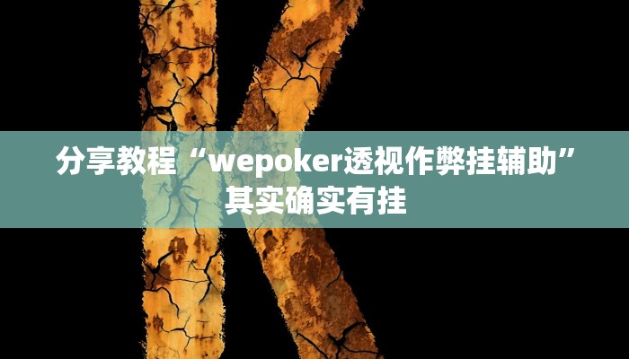 分享教程“wepoker透视作弊挂辅助”其实确实有挂