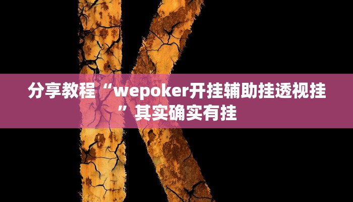 分享教程“wepoker开挂辅助挂透视挂”其实确实有挂