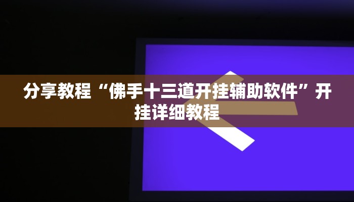 分享教程“佛手十三道开挂辅助软件”开挂详细教程