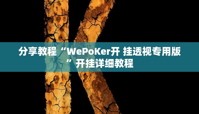 分享教程“WePoKer开 挂透视专用版”开挂详细教程