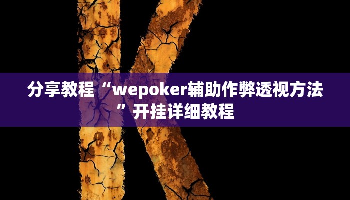 分享教程“wepoker辅助作弊透视方法”开挂详细教程