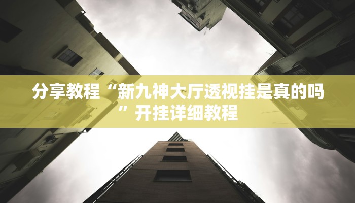 分享教程“新九神大厅透视挂是真的吗”开挂详细教程