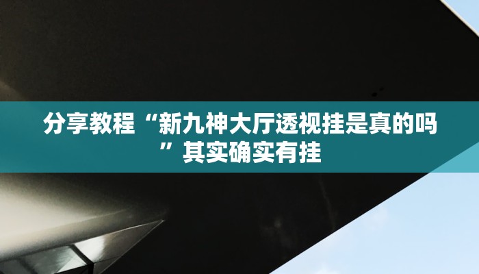分享教程“新九神大厅透视挂是真的吗”其实确实有挂