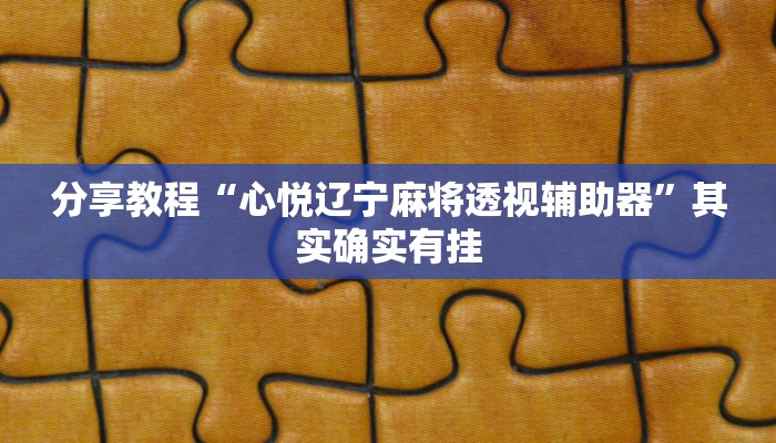 分享教程“心悦辽宁麻将透视辅助器”其实确实有挂