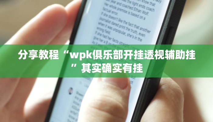 分享教程“wpk俱乐部开挂透视辅助挂”其实确实有挂