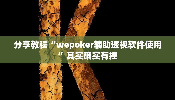 分享教程“wepoker辅助透视软件使用”其实确实有挂