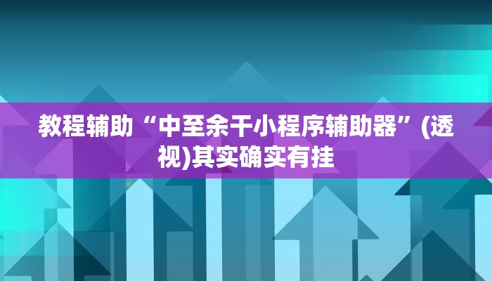 教程辅助“中至余干小程序辅助器”(透视)其实确实有挂